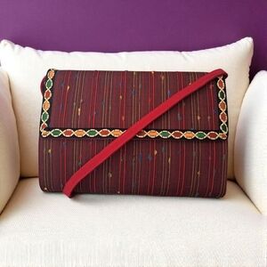 Mario Valentino Colorful embroidered striped handbag Crossbody Bag Shoulder Bag